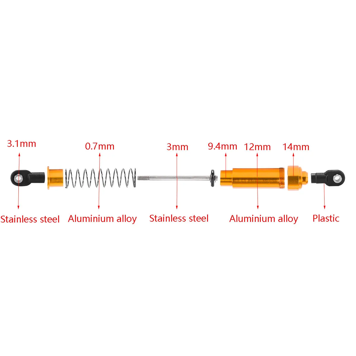 Aluminum Big Bore Shocks 75/85 - огляд і ціна Shock Absorber Rc